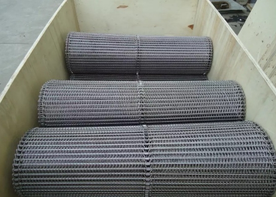 Spiral Grid Ss304 Mesh Conveyor Belt Untuk Mesin Pemanggang Kacang Kering