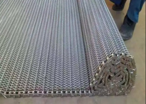 Food Grade Spiral Mesh Belt Stainless Steel Untuk Pabrik Makanan
