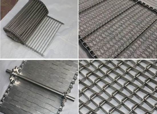 Flat Wire 317 Stainless Steel Mesh Conveyor Belt Untuk Penyaringan Kargo
